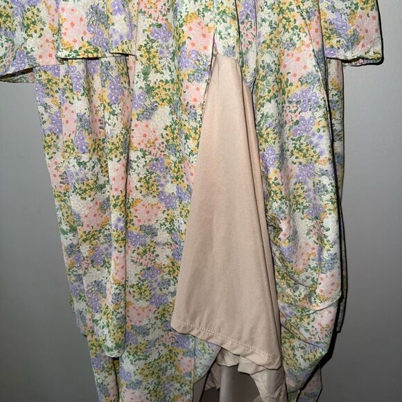 By The River Floral Smocked Ruffle Tiered Midi Dress Size Small - Picture 9 of 14